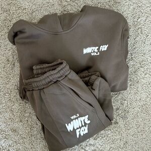 Never worn white fox sweat set